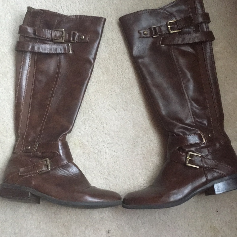 Brown riding boots